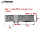 M8 x 1.25 Inconel Stud - T2 Type Turbos, Manifold Flange & Downpipes